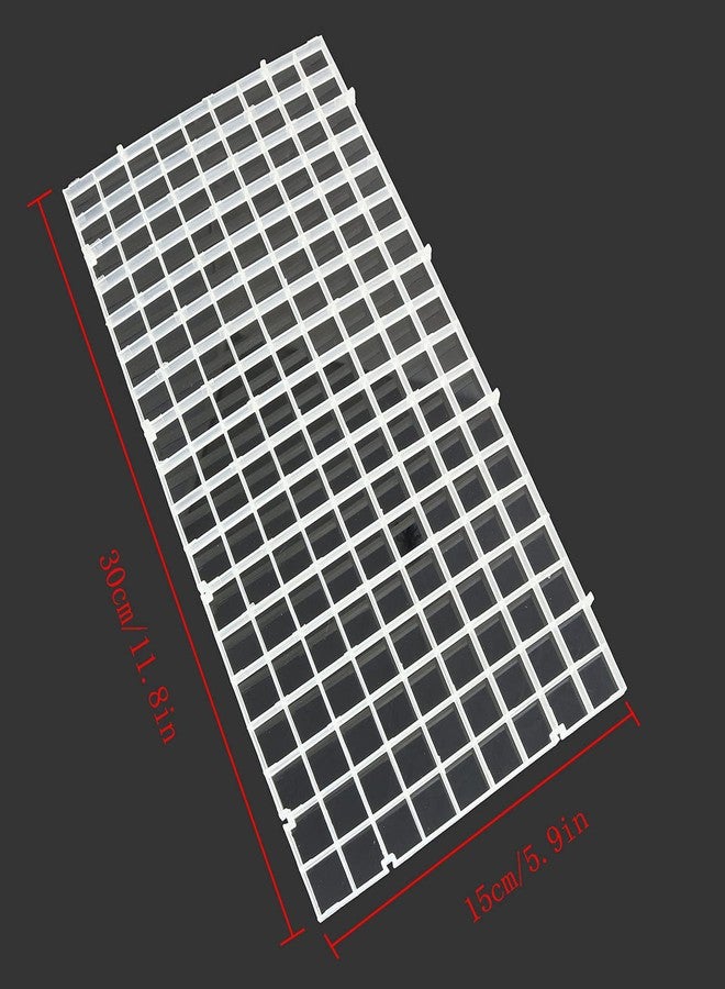 RLECS 2pcs 30cm x 15cm Plastic Grid Divider Tray Egg Crate Louvre Aquarium Fish Tank Bottom Isolation, White - Image 5